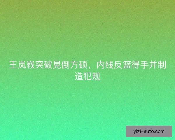 王岚嵚突破晃倒方硕，内线反篮得手并制造犯规